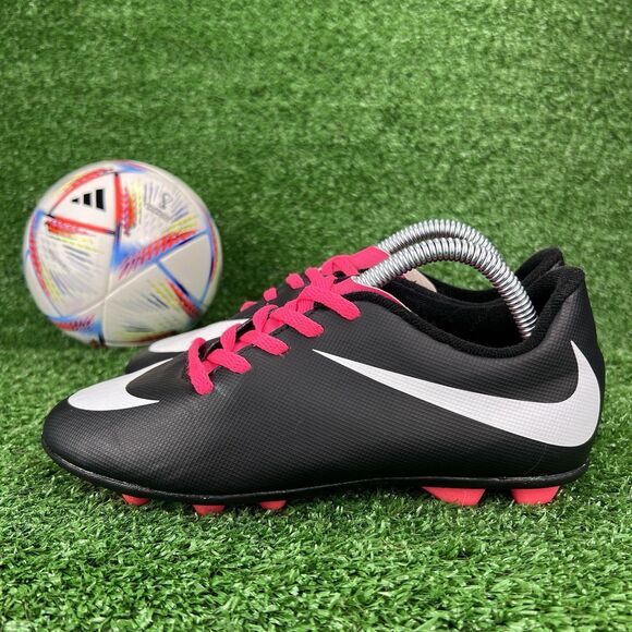 Nike Kids Jr. Bravata II FG Soccer Cleats Youth Size 2Y Pink / Black Firm Ground - Picture 9 of 17